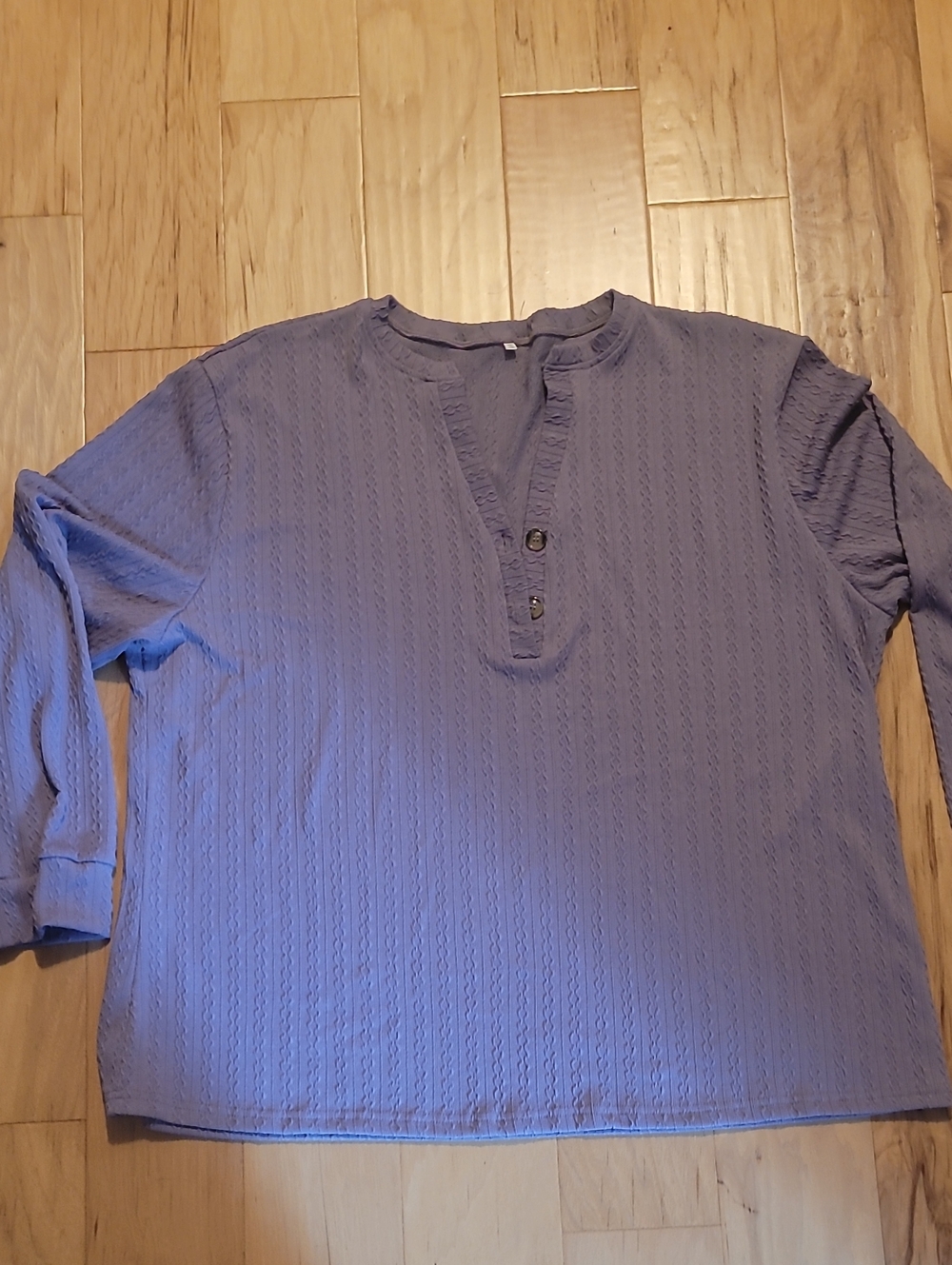 Womens Henley Long Sleeve Shirt - Lavender